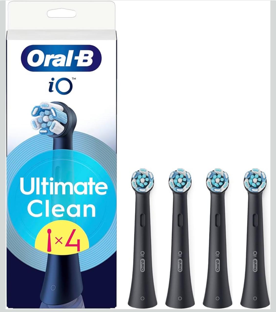 Oral-B iO Series Ultimate Clean Black, Original Replacement Brush Heads, 4 pack
